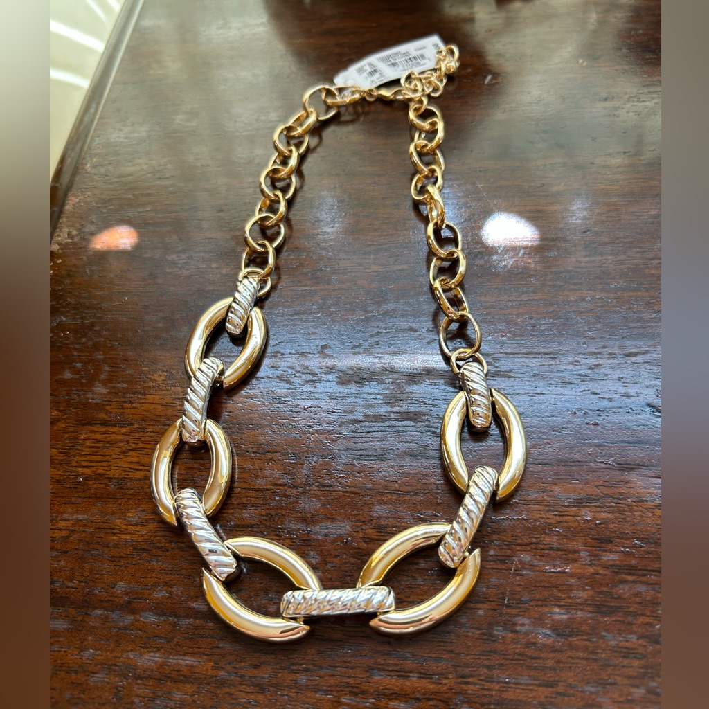 Dillards Gold And Silver Metal Chain Necklace Nwt 35$
